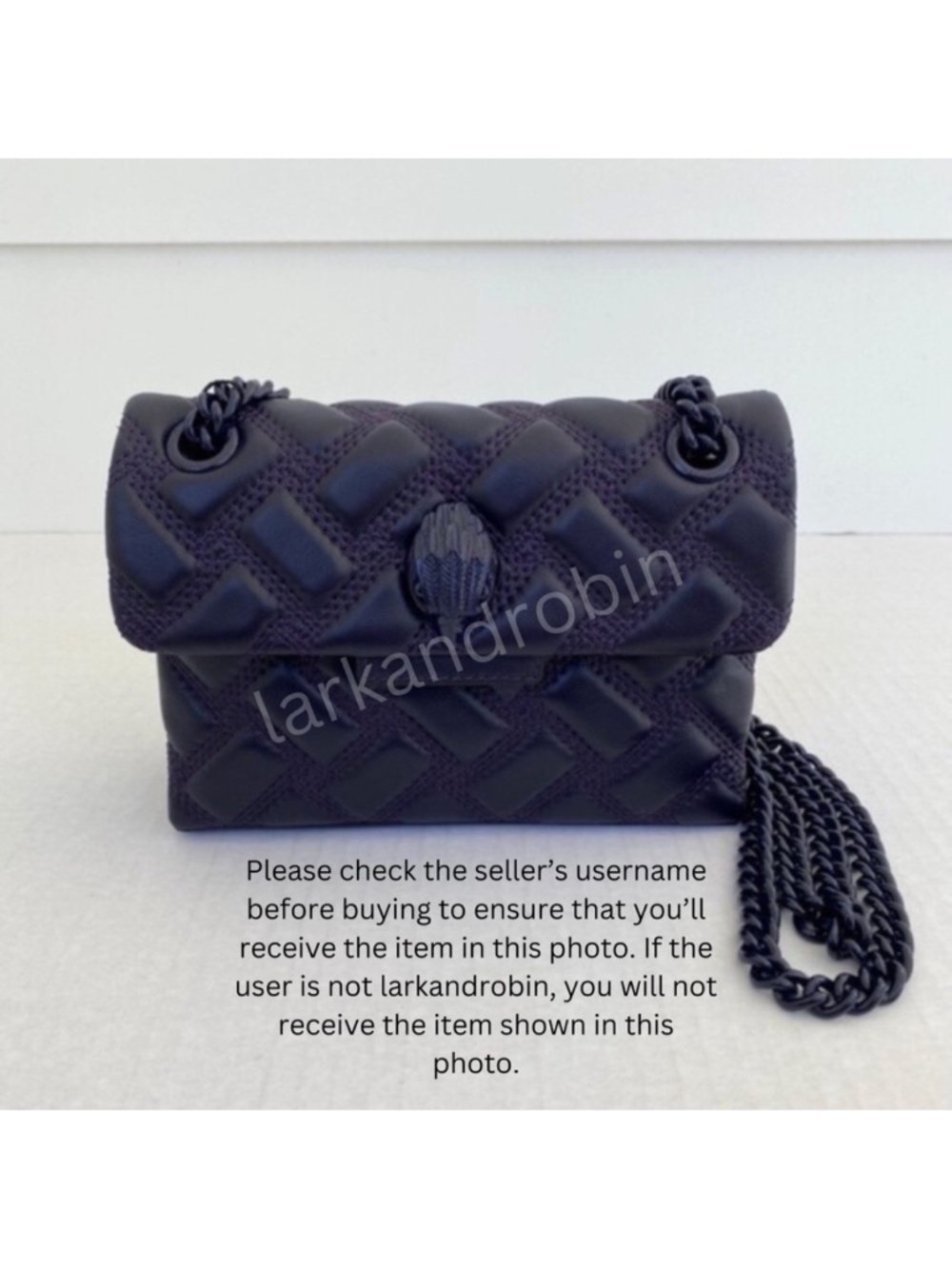 NEW Kurt Geiger Leather Mini Kensington Drench Bag Purple